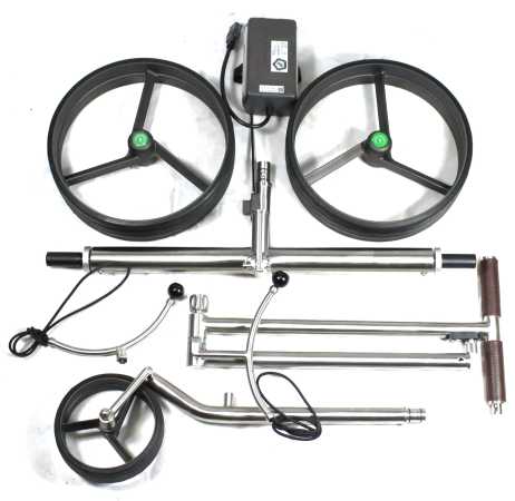Kingfisher® K2, Golftrolley elektrisch und schnell-klappbar, Bedienung durch Drehregler, 42mm High-Tech-Antriebe "Made in Germany", Bergabfahrbremse